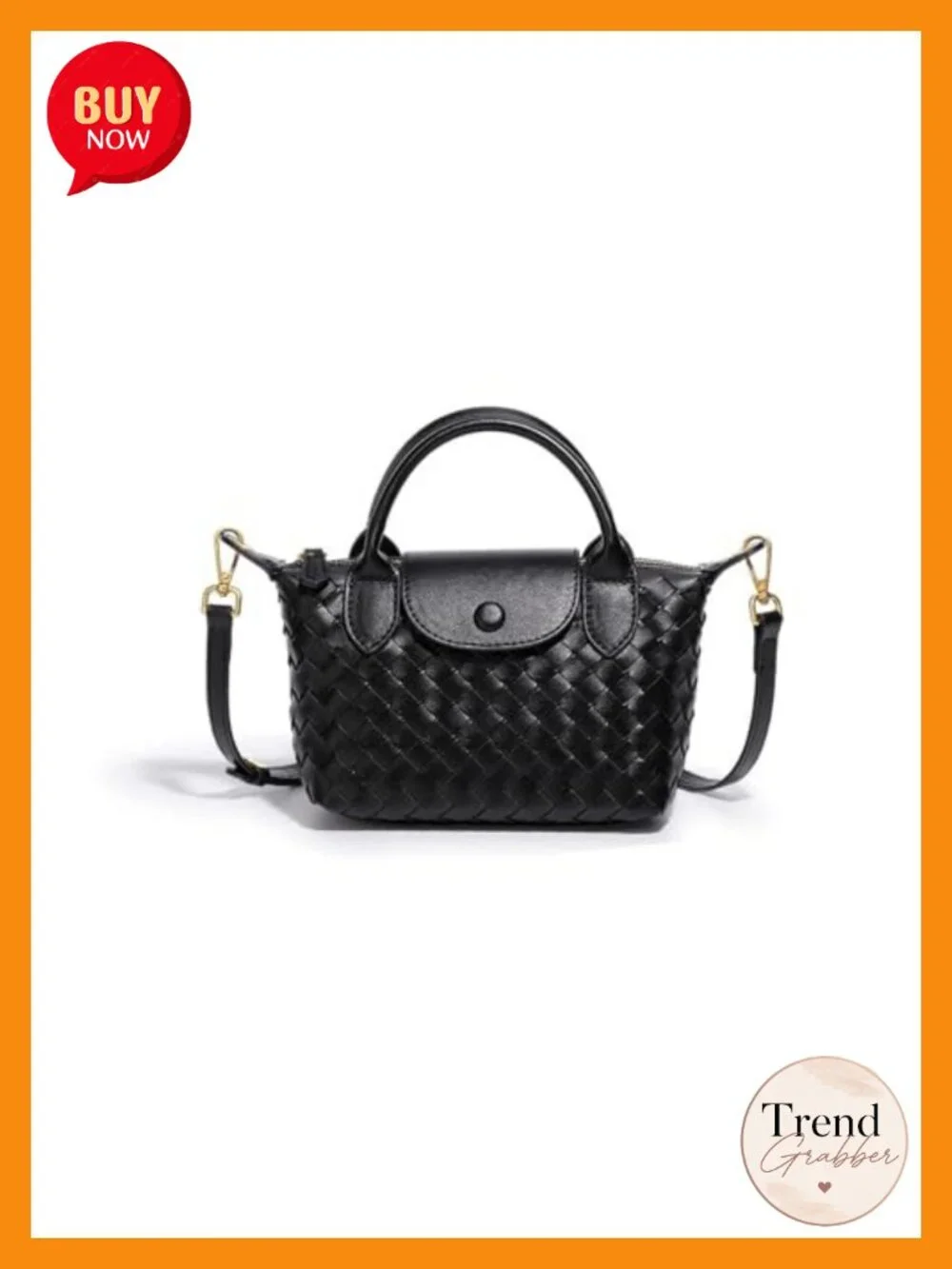 Braided Faux Leather Satchel Handbag - Small Travel Crossbody Bag